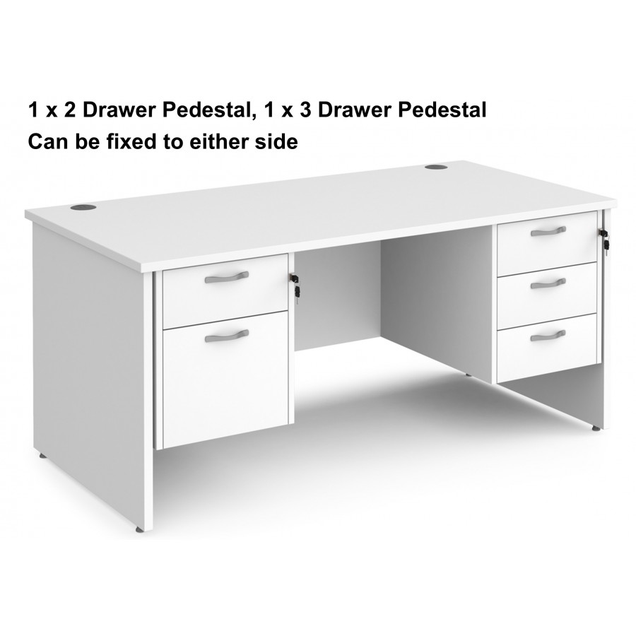 Maestro Panel End Straight Desk with 2 x Pedestals